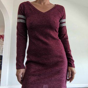 Maroon Sweater Minidress. Size M